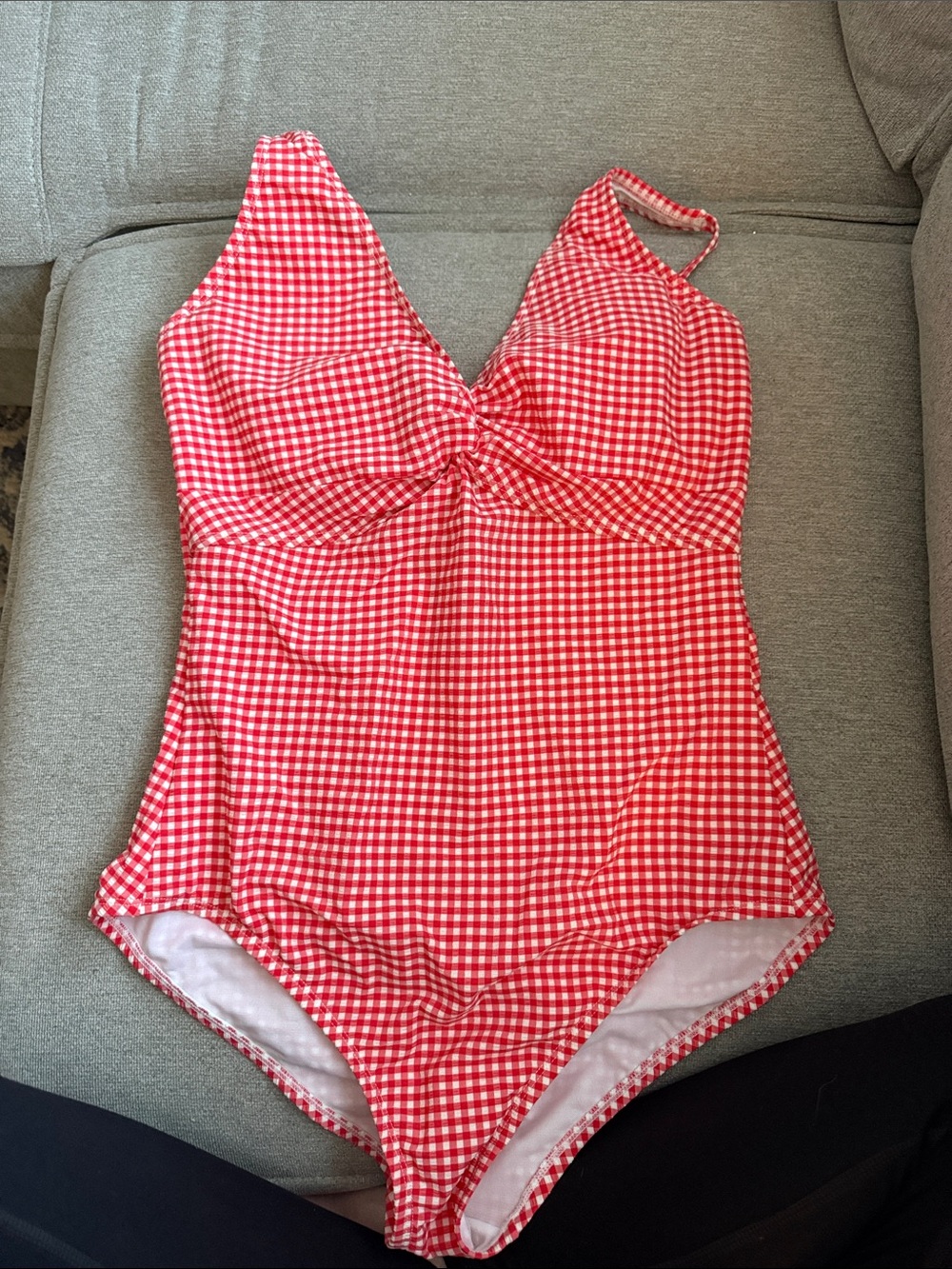 Draper James Red Gingham One-Piece Swimsuit